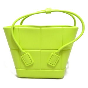 Bottega Veneta Arco Tote Handbag Rubber Yellow Lime